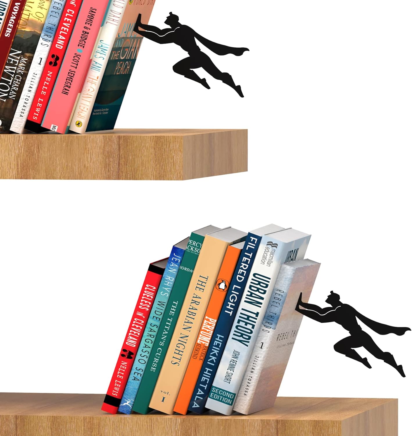 Pack Of 2 Heavy Metal Duty Hidden Bookends - Book & Hero
