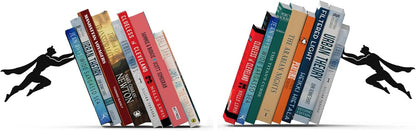 Pack Of 2 Heavy Metal Duty Hidden Bookends - Book & Hero
