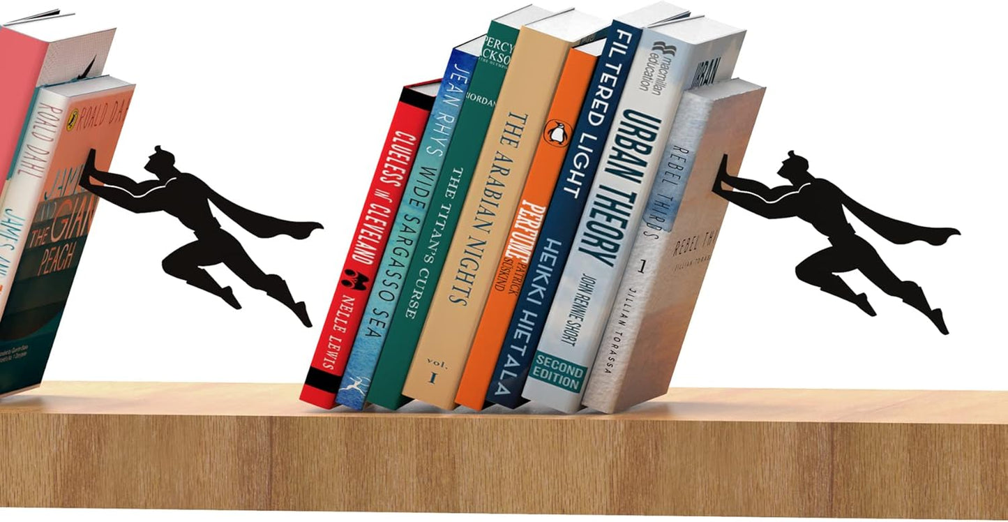 Pack Of 2 Heavy Metal Duty Hidden Bookends - Book & Hero